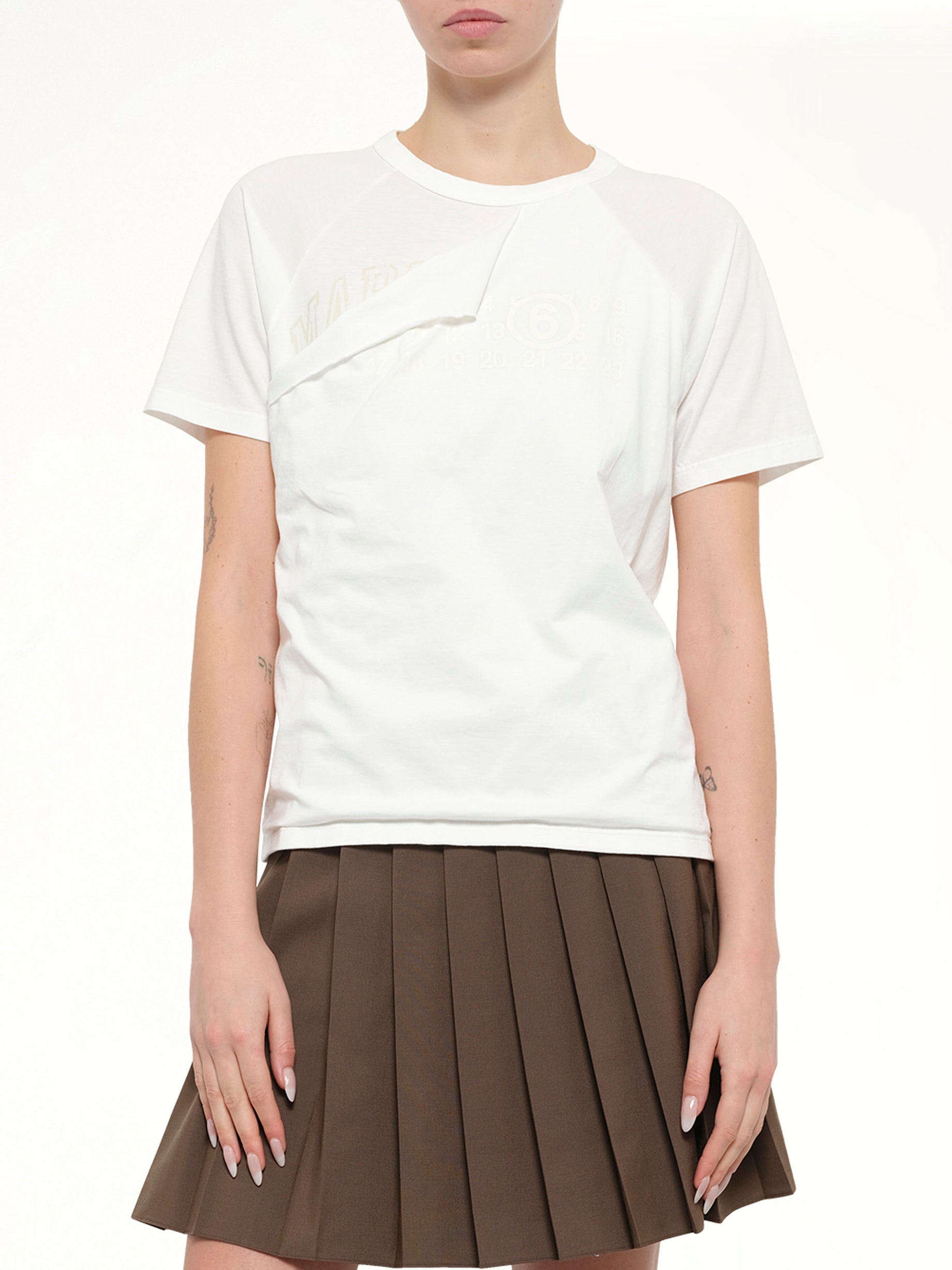 Layered Logo T-Shirt in Off White