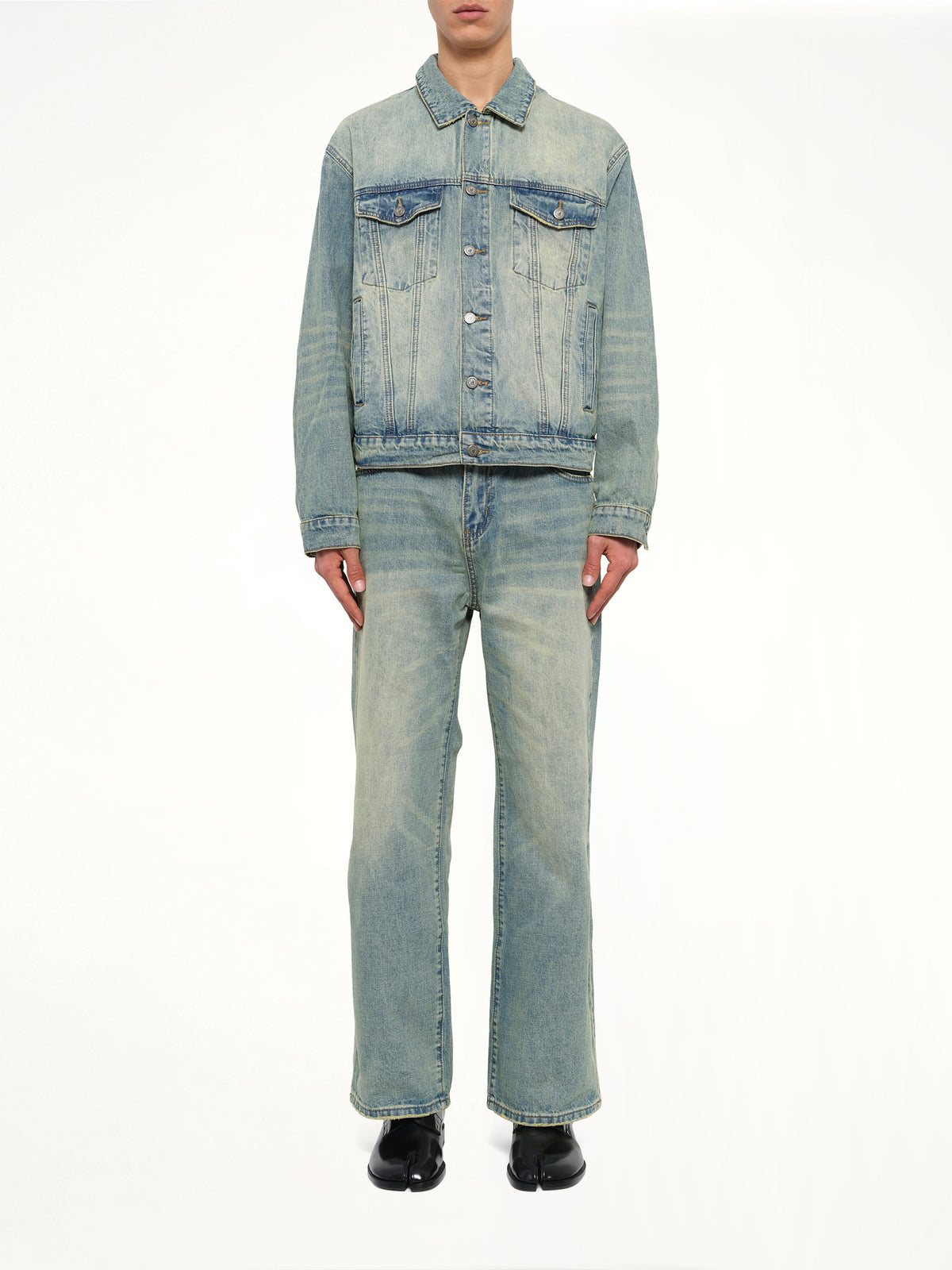 Light Wash Dove Denim Jacket in Light Mud Wash