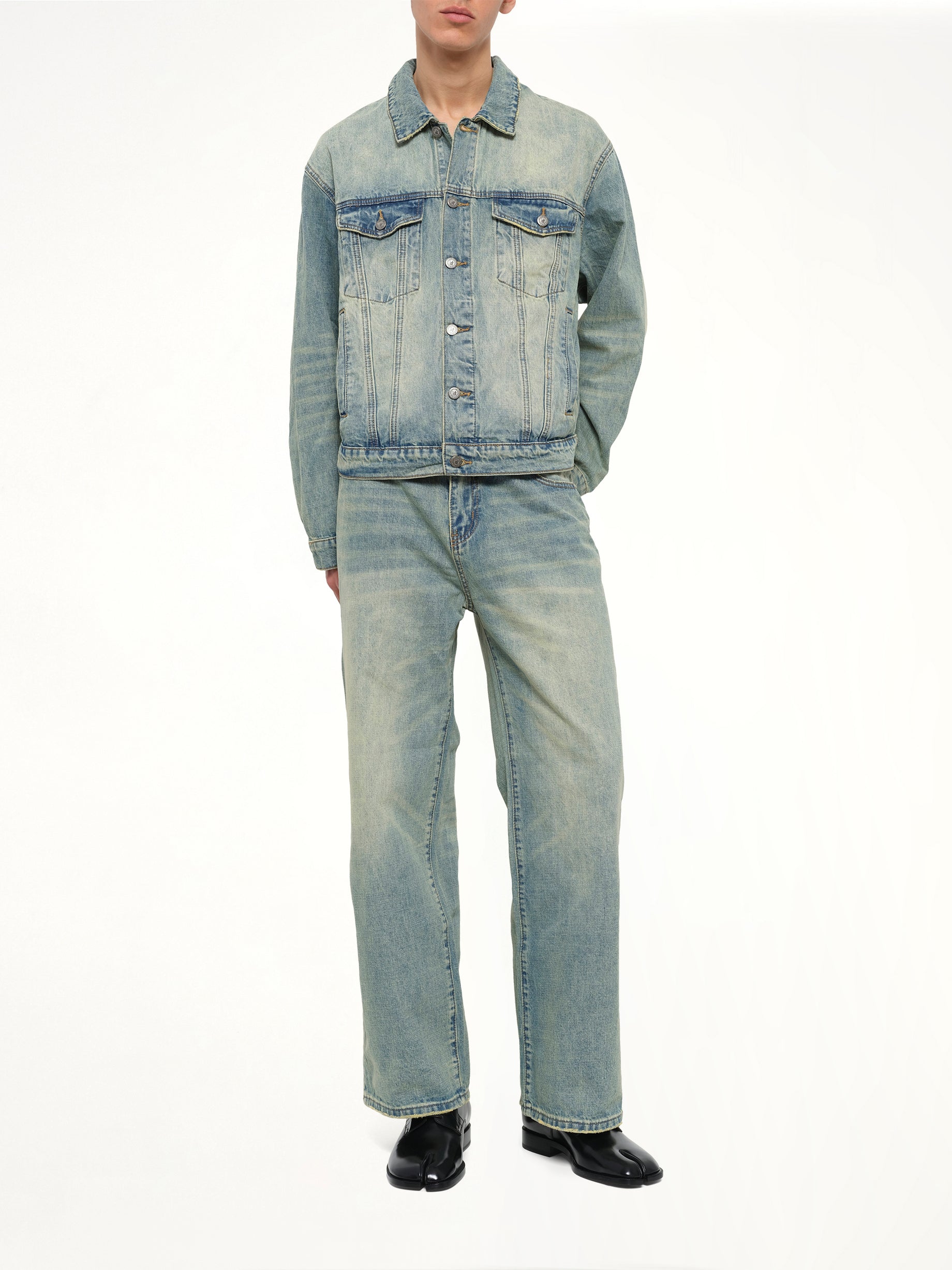 Light Wash Dove Denim Jacket in Light Mud Wash