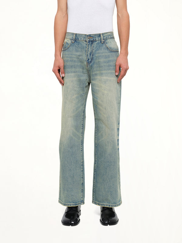 Light Wash Dove Denim Pants in Light Mud Wash