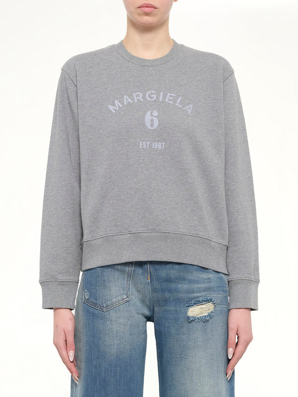 Margiela 6 Sweatshirt in Grey Melange