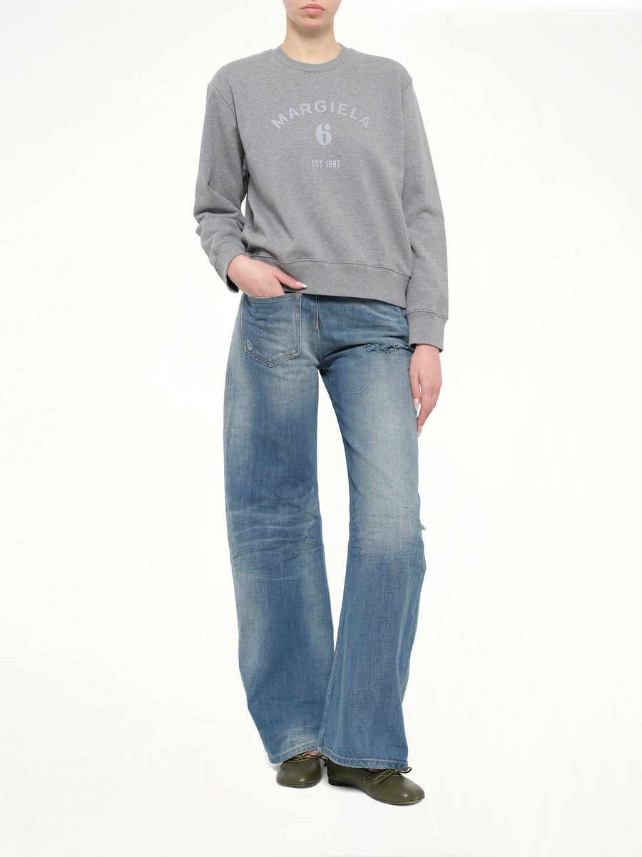 Margiela 6 Sweatshirt in Grey Melange