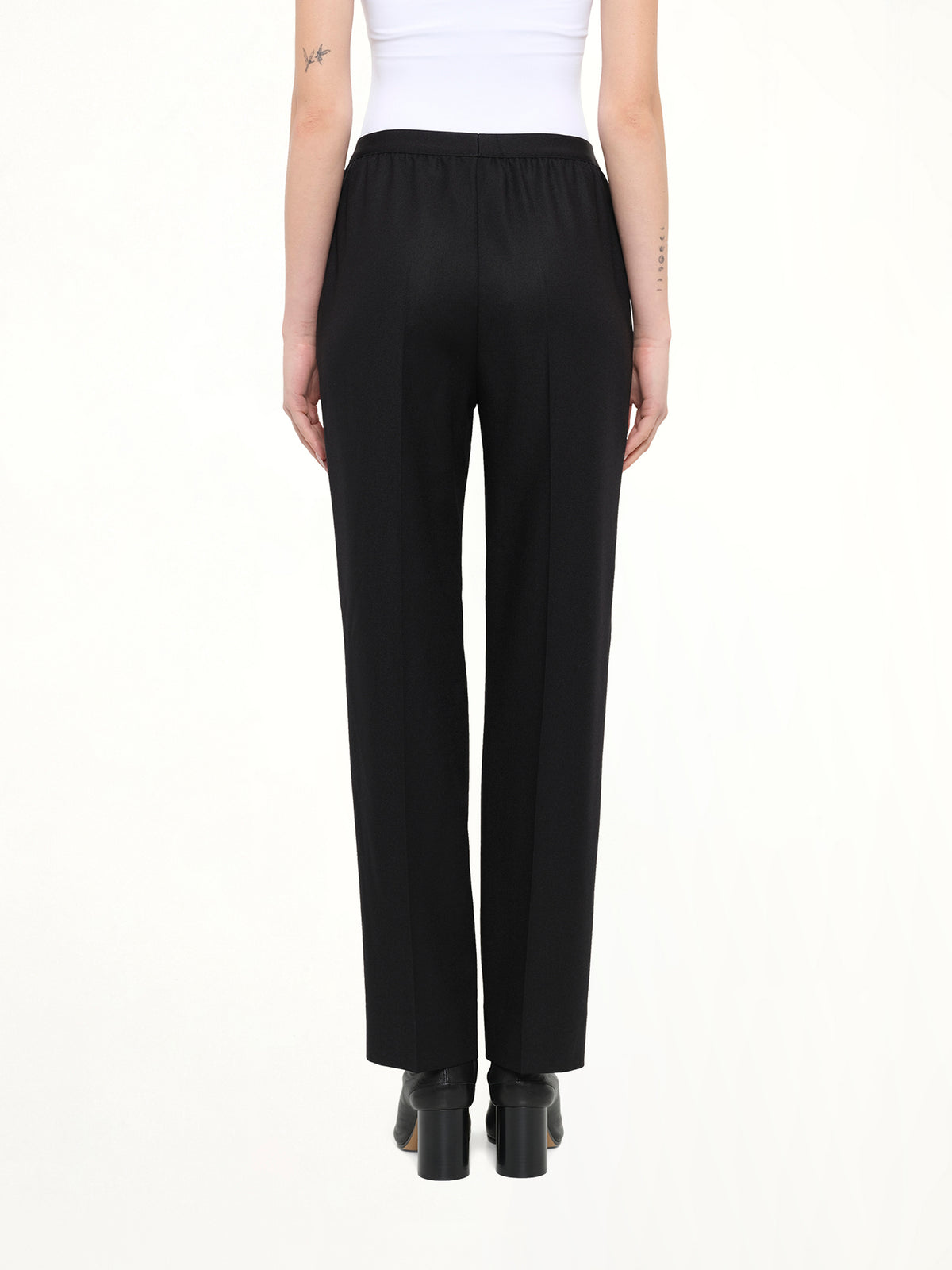 Minimal Elastic Waistband Trousers in Black