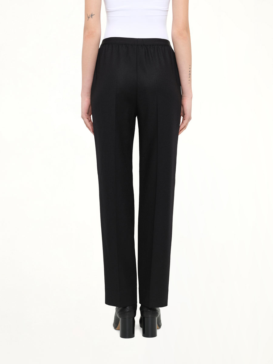 Minimal Elastic Waistband Trousers in Black