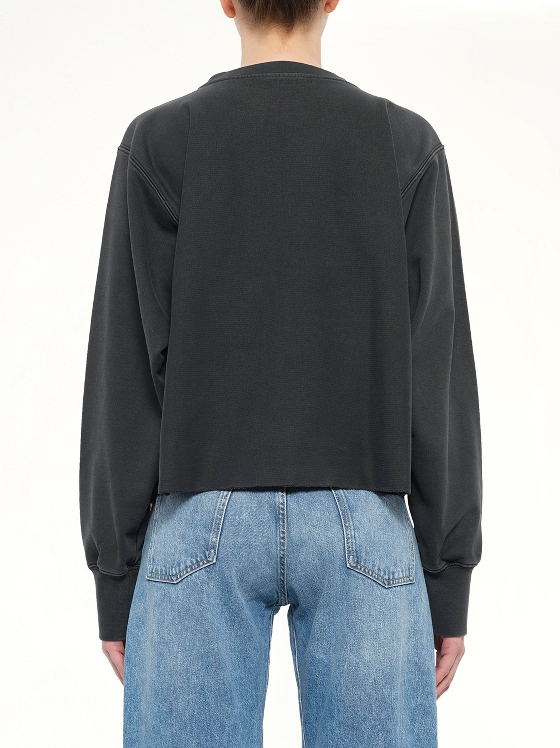 Numbers Zipped Sweatshirt in Charcoal