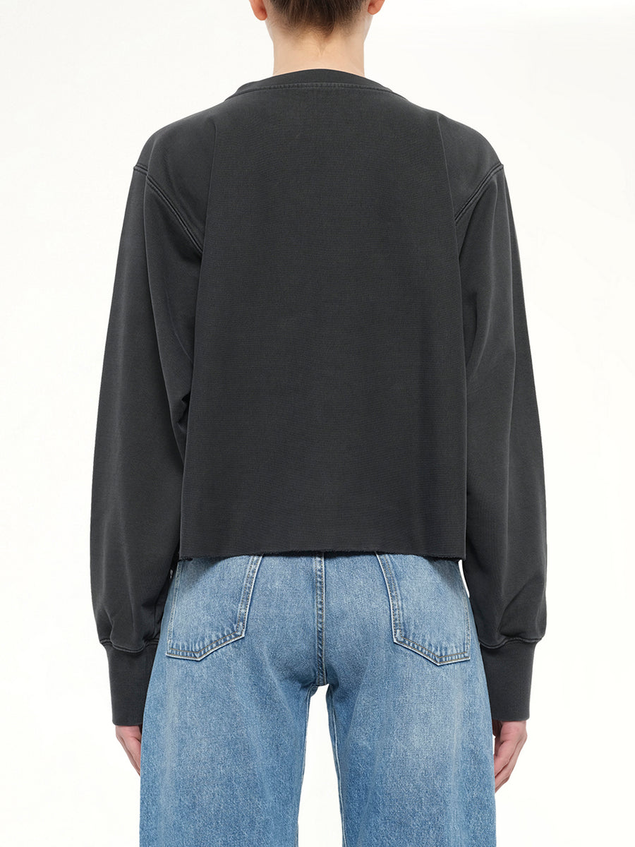 Numbers Zipped Sweatshirt in Charcoal