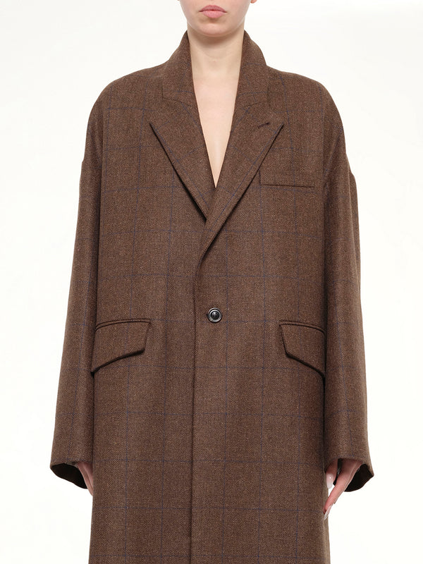 Oversized Cocooning Coat in Brown