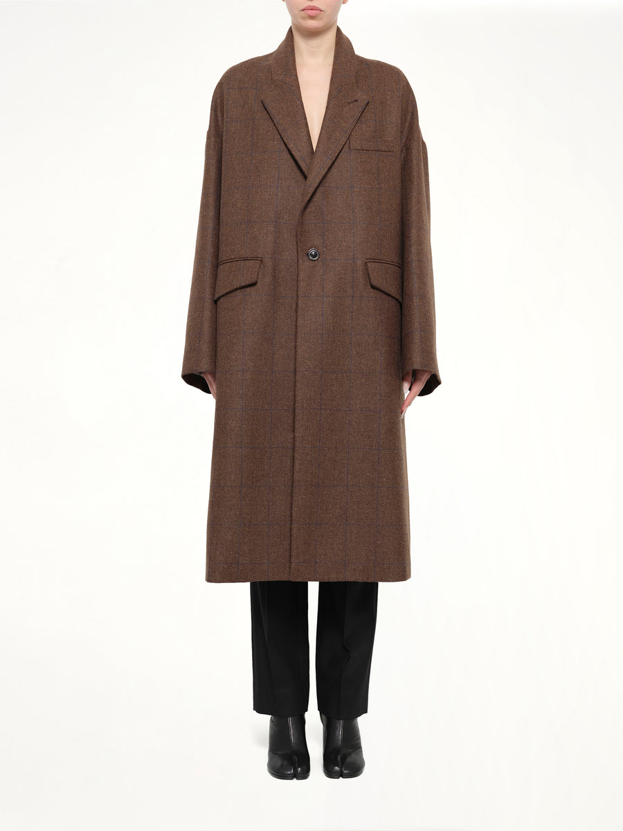 Oversized Cocooning Coat in Brown