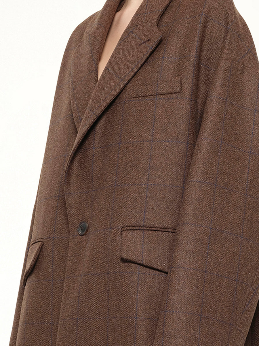 Oversized Cocooning Coat in Brown