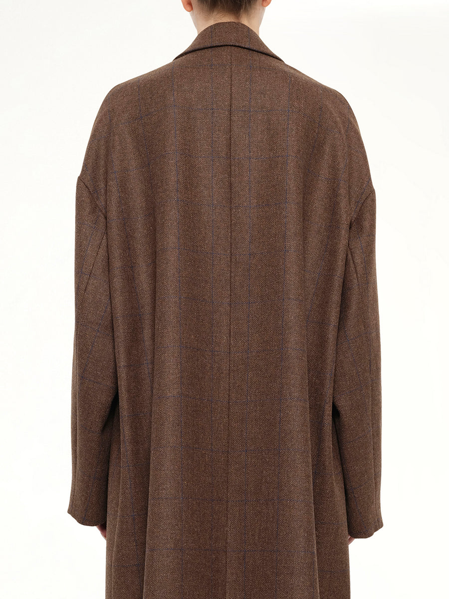 Oversized Cocooning Coat in Brown