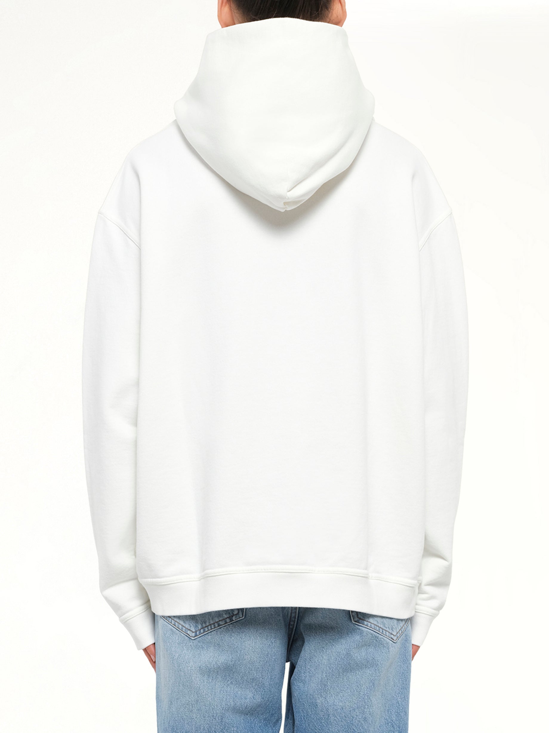 Reversed Logo Hoodie in Off White