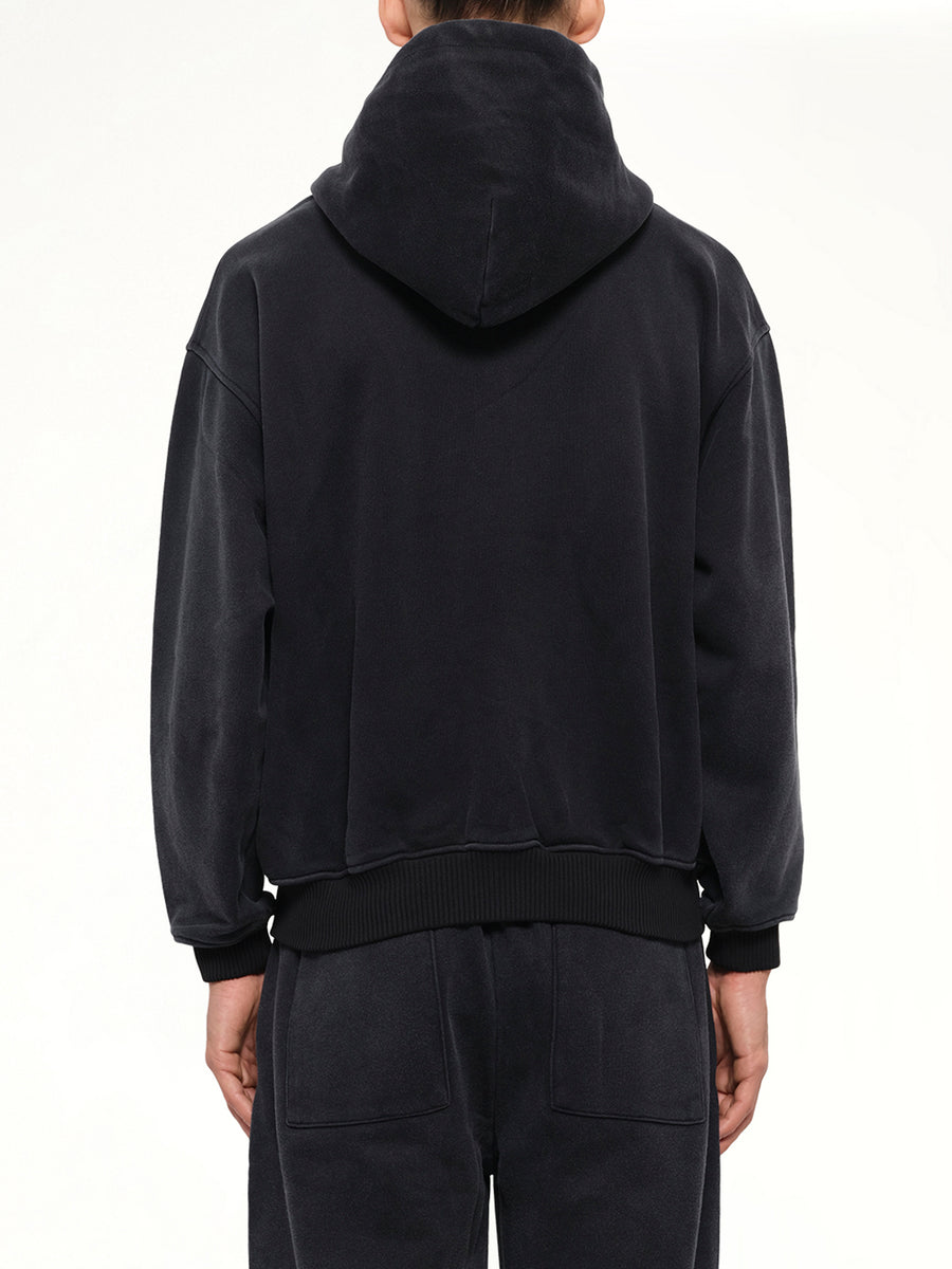 Side Eye Face Hoodie in Black