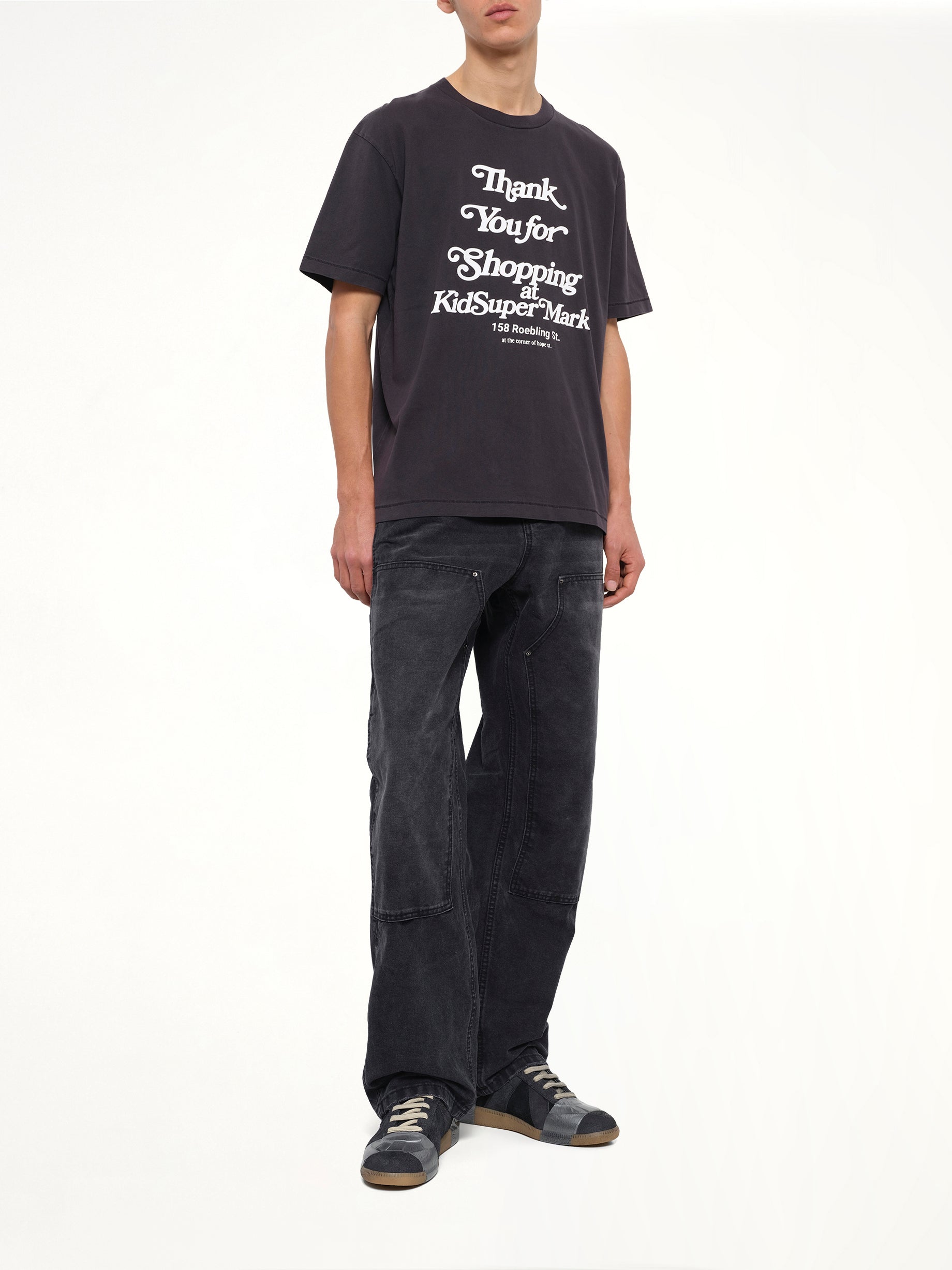 Thank you for Shopping T-Shirt in Washed Black