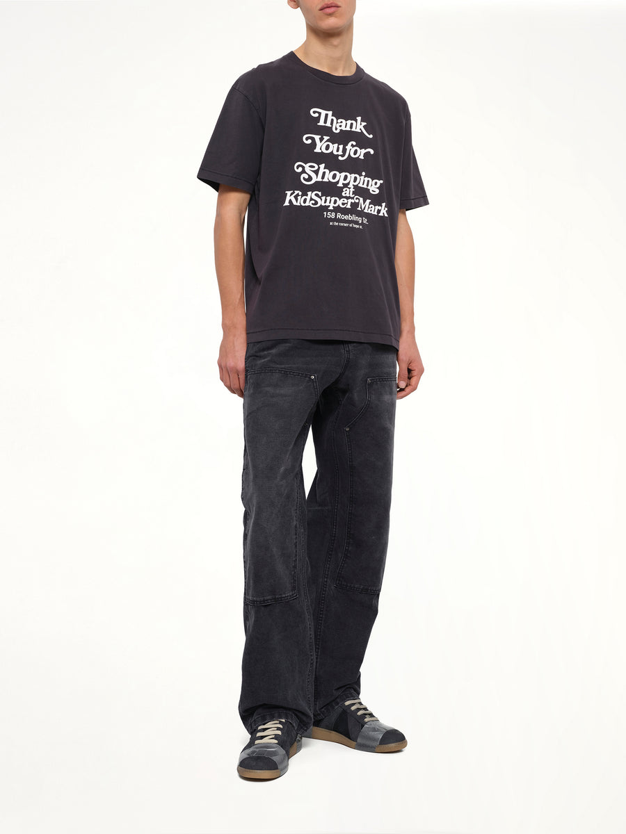 Thank you for Shopping T-Shirt in Washed Black