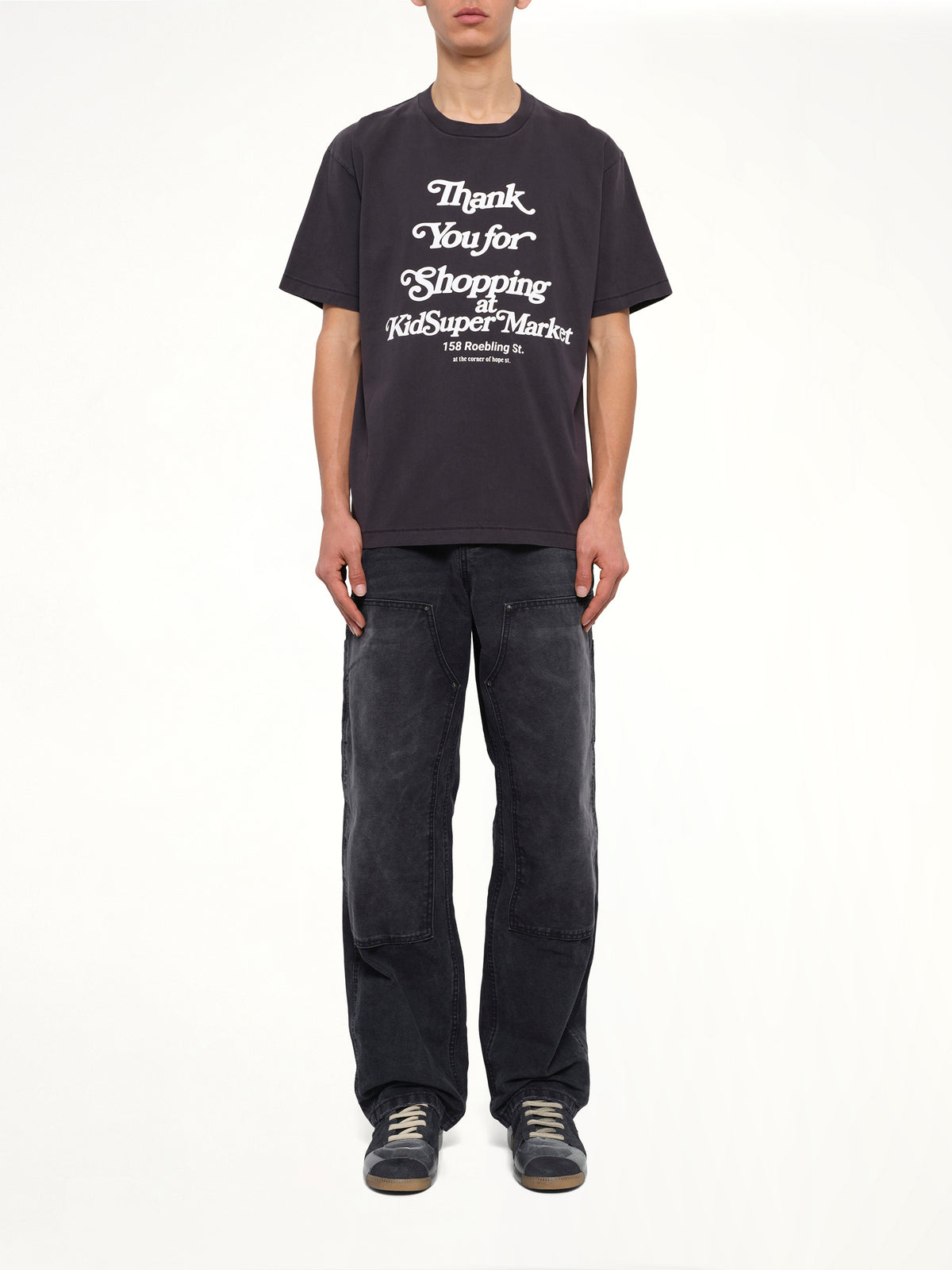 Thank you for Shopping T-Shirt in Washed Black