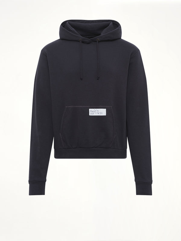Bird Print Regular Hoodie in Blue