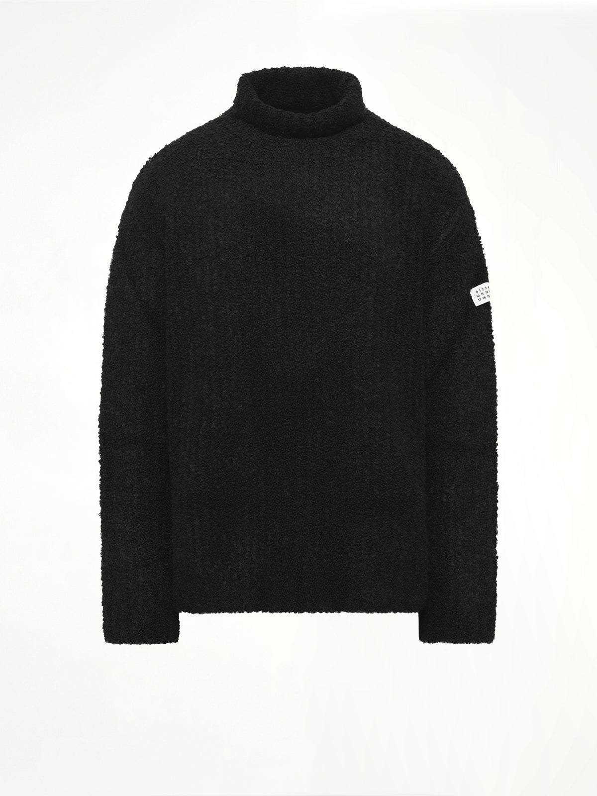 Boucle Knit Turtleneck in Black