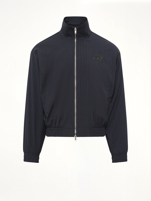 Eye Patch Pinstripe Tracksuit Jacket in Off White