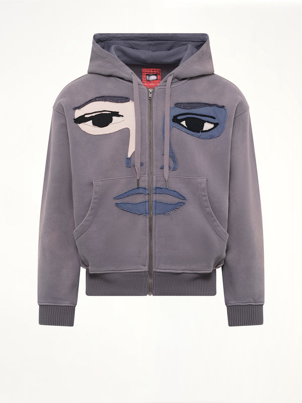 Face Hoodie in Slate
