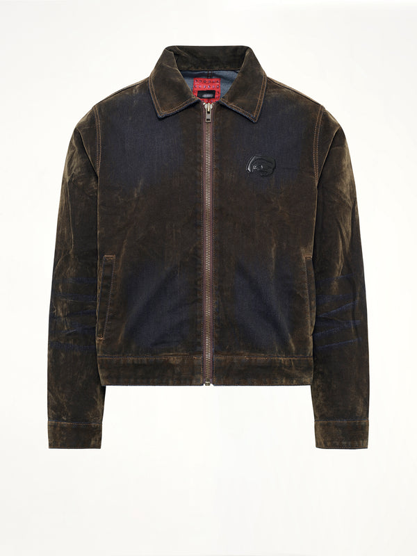 Flocked Work Jacket in Brown