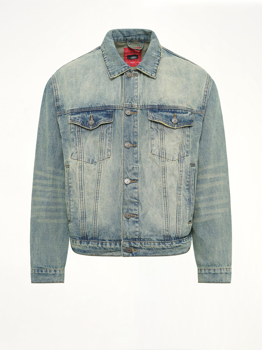 Light Wash Dove Denim Jacket in Light Mud Wash