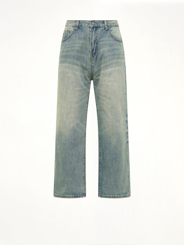 Light Wash Dove Denim Pants in Light Mud Wash