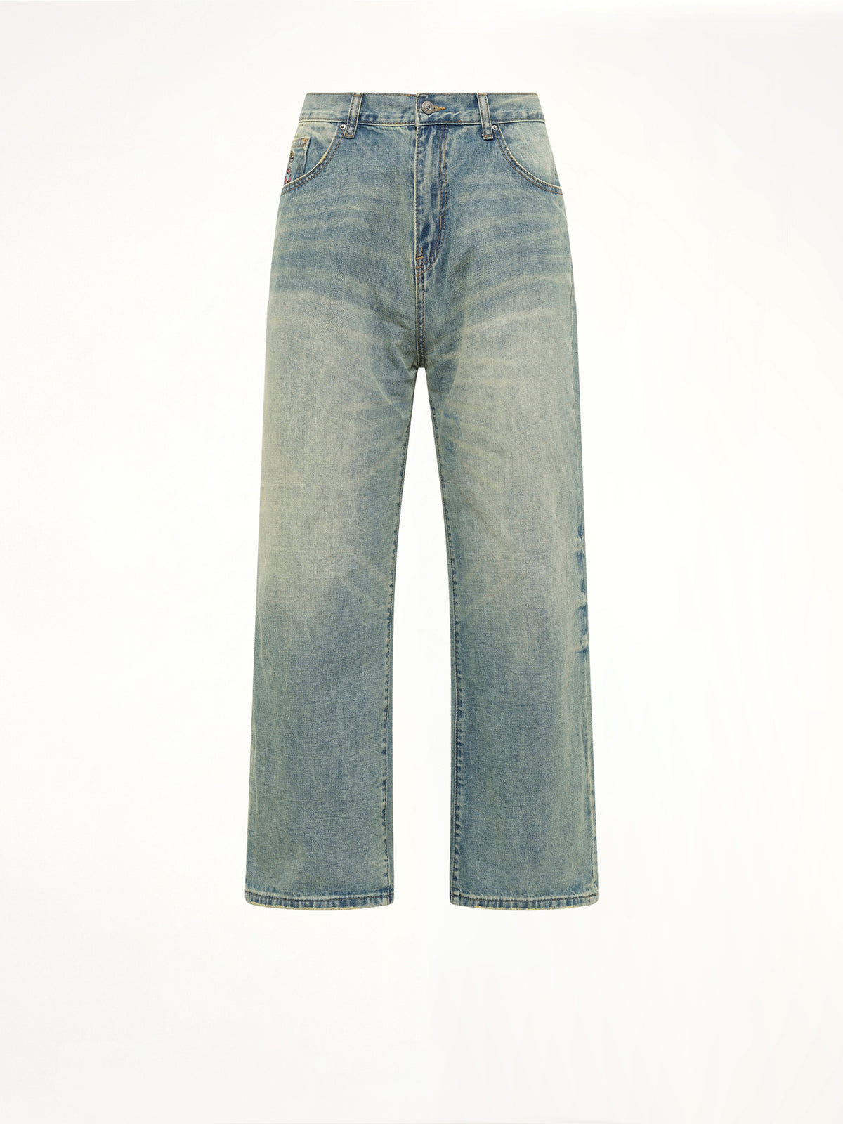 Light Wash Dove Denim Pants in Light Mud Wash