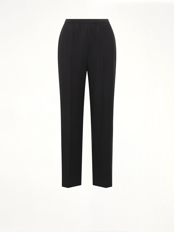 Minimal Elastic Waistband Trousers in Black