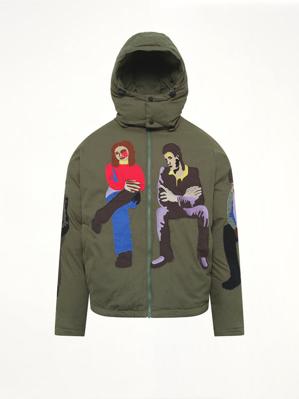 Subway Car Patchwork Puffer in Green