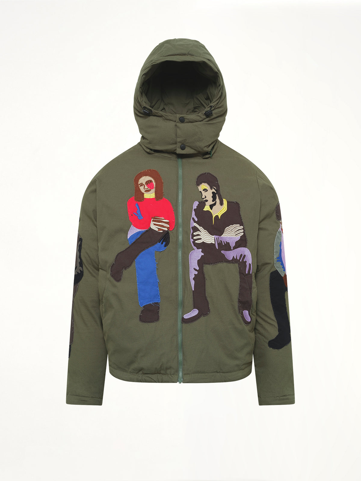 Subway Car Patchwork Puffer in Green