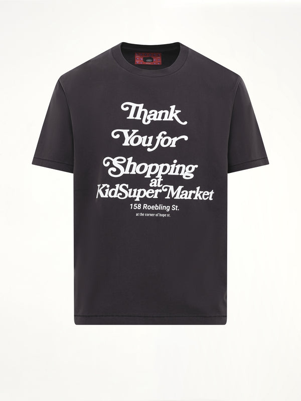Thank you for Shopping T-Shirt in Washed Black