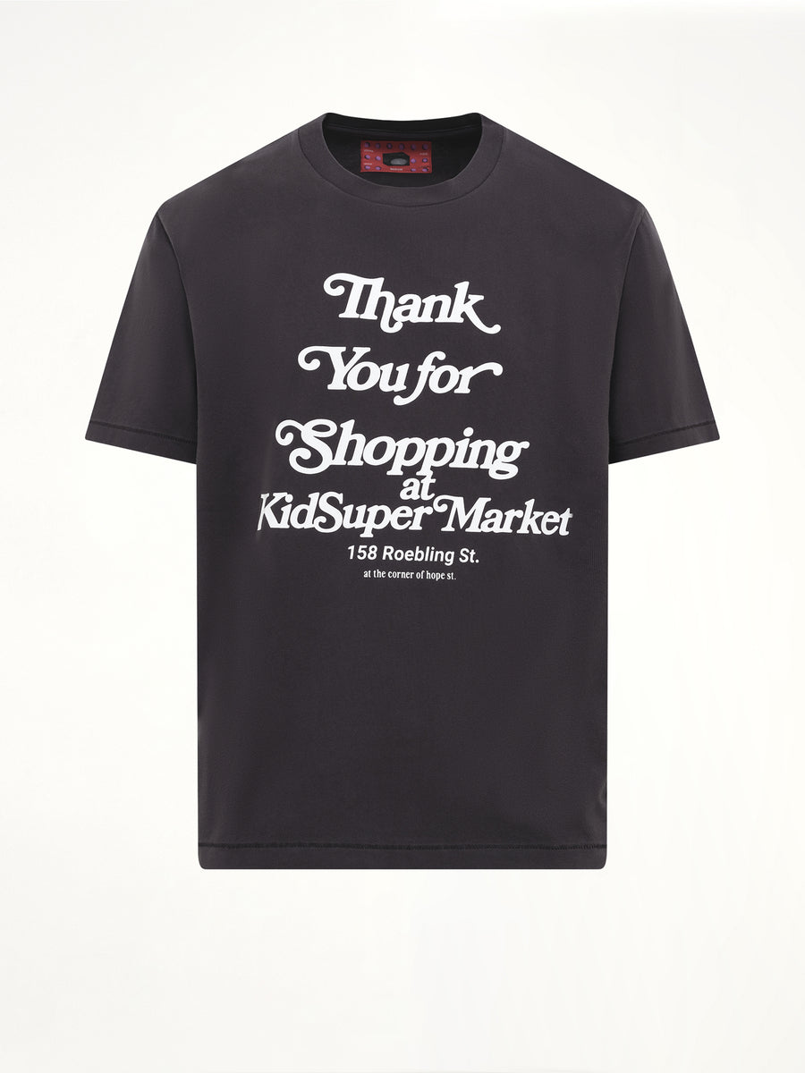 Thank you for Shopping T-Shirt in Washed Black