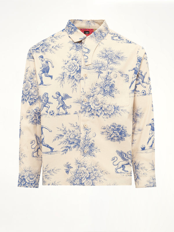 Toile de Jouy Button Up Shirt in Cream