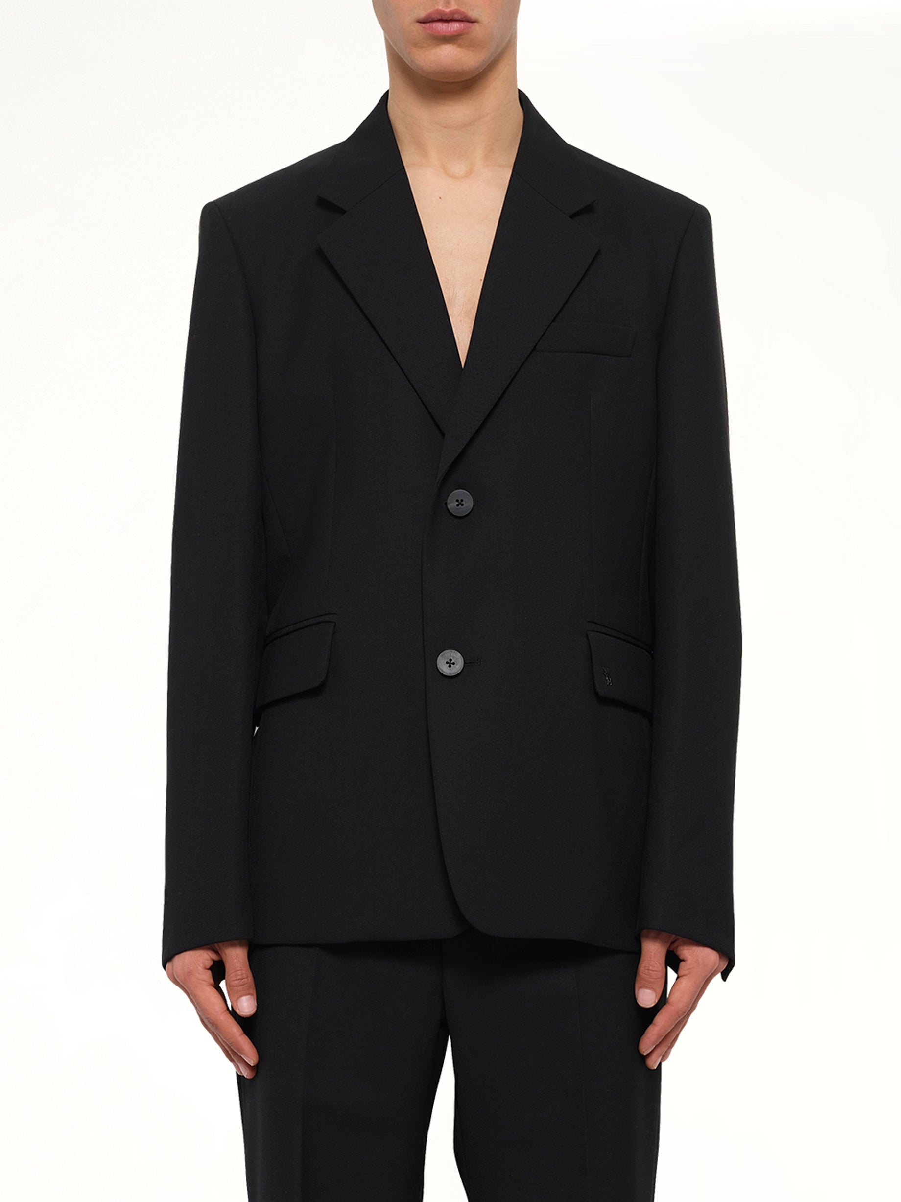 2 Button Wool Blazer in Black