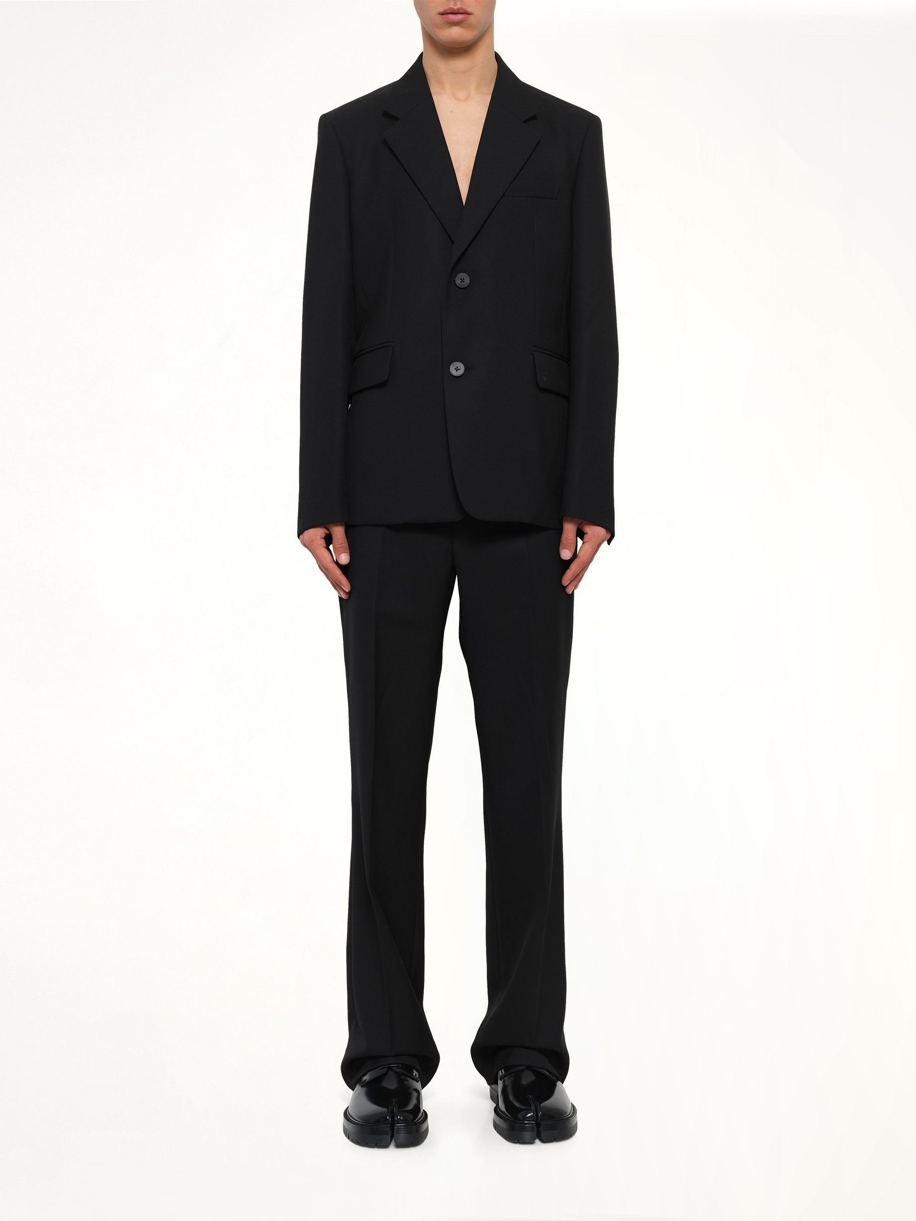 2 Button Wool Blazer in Black
