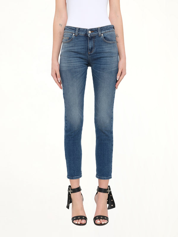 Alexander McQueen Embroidered Denim Jeans in Blue