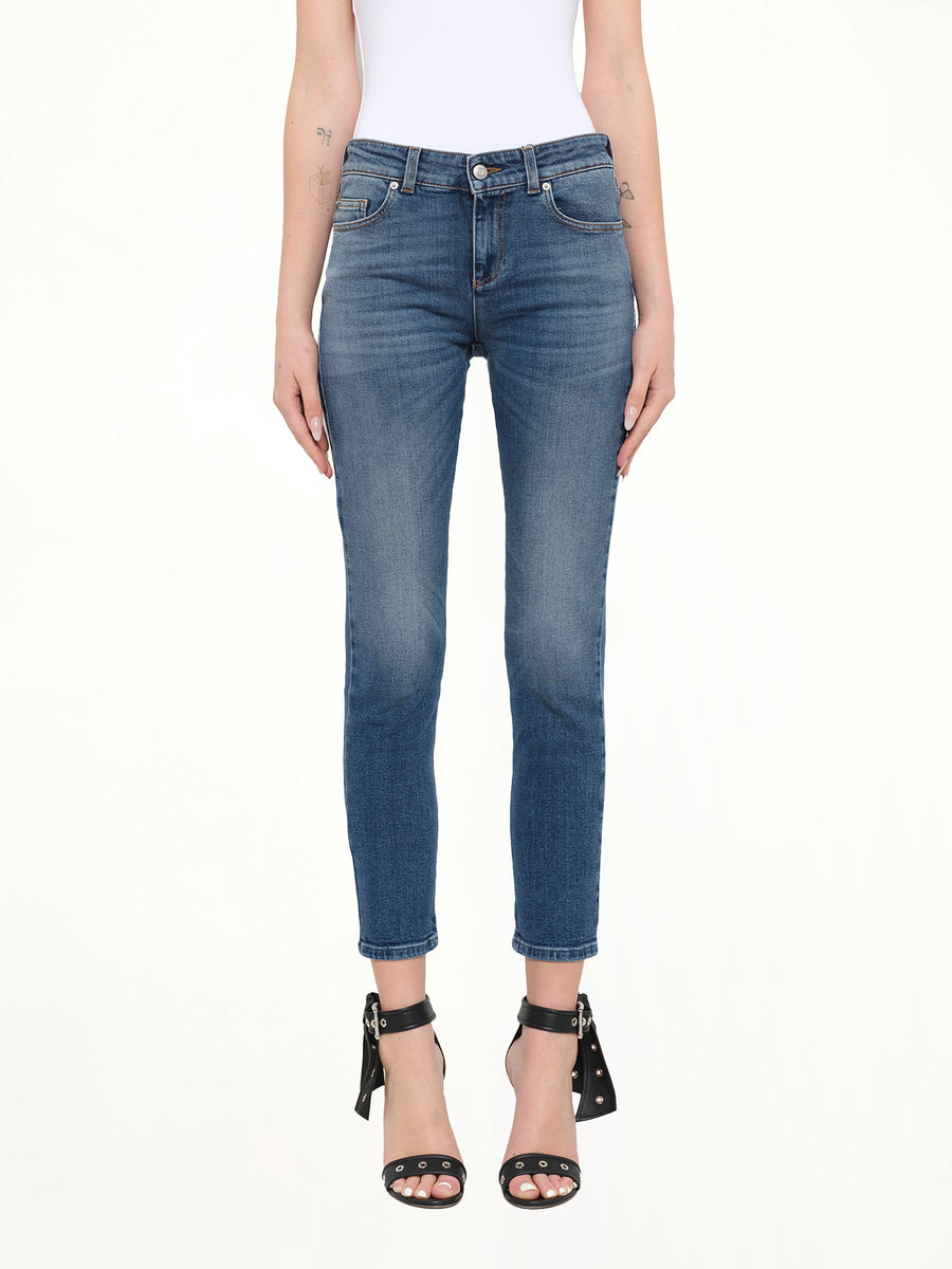 Alexander McQueen Embroidered Denim Jeans in Blue