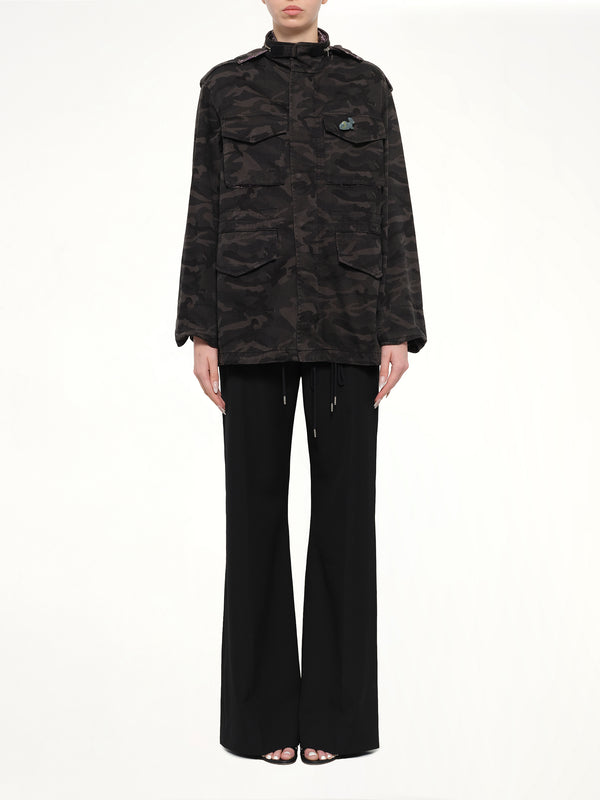 Anorak Jacket with Pin & Bow in Black