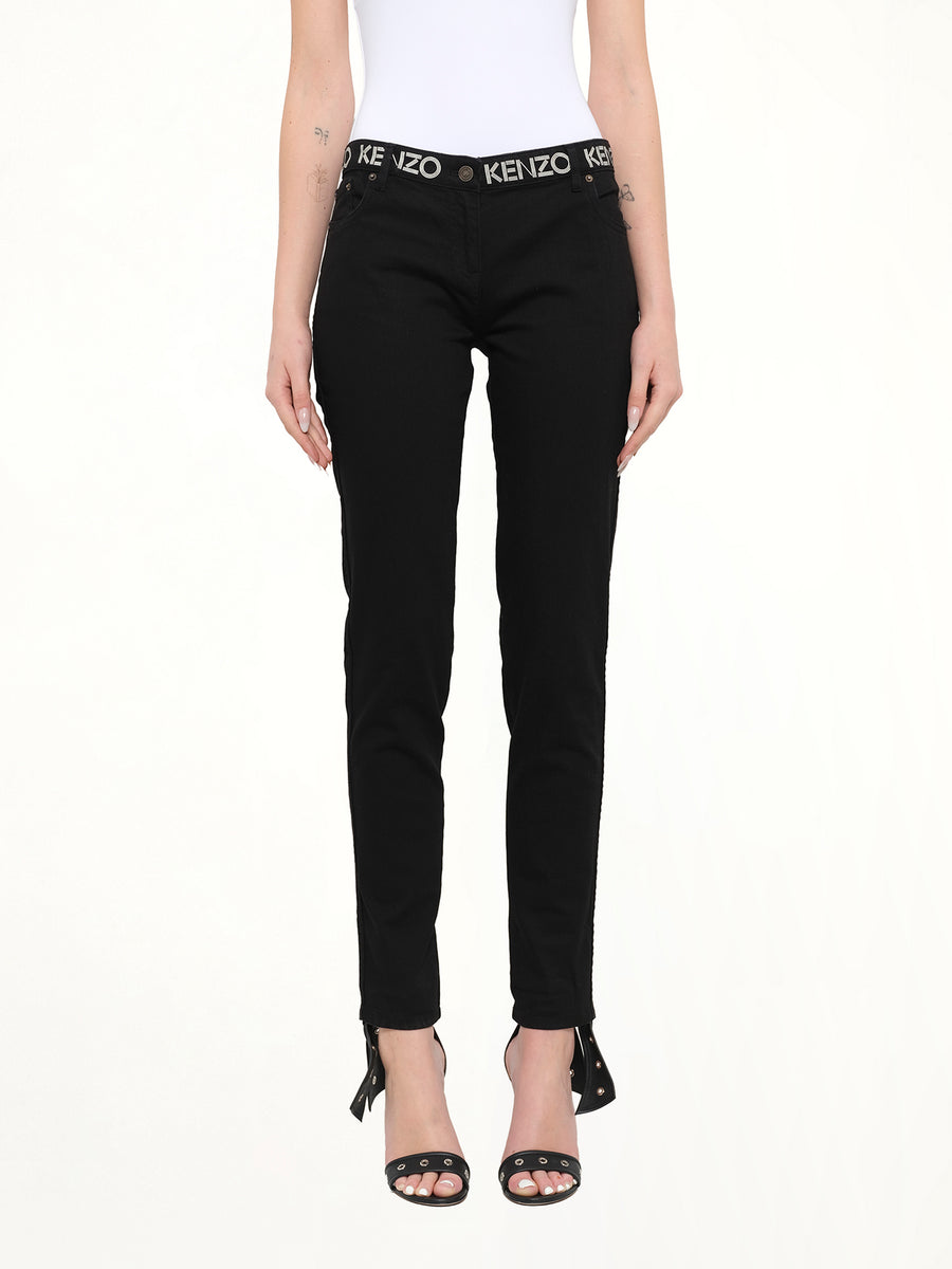 Logo Skinny Jeans in Black