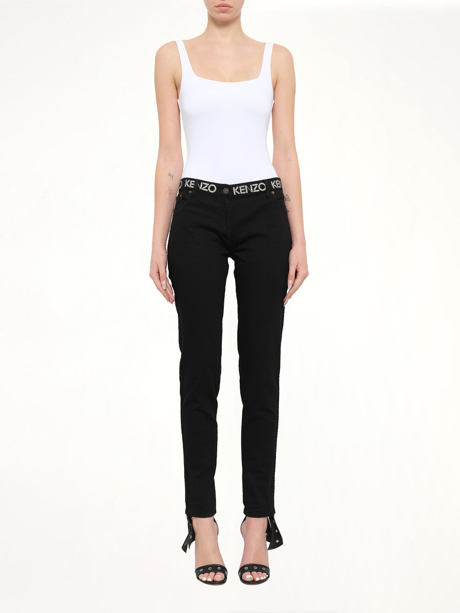 Logo Skinny Jeans in Black