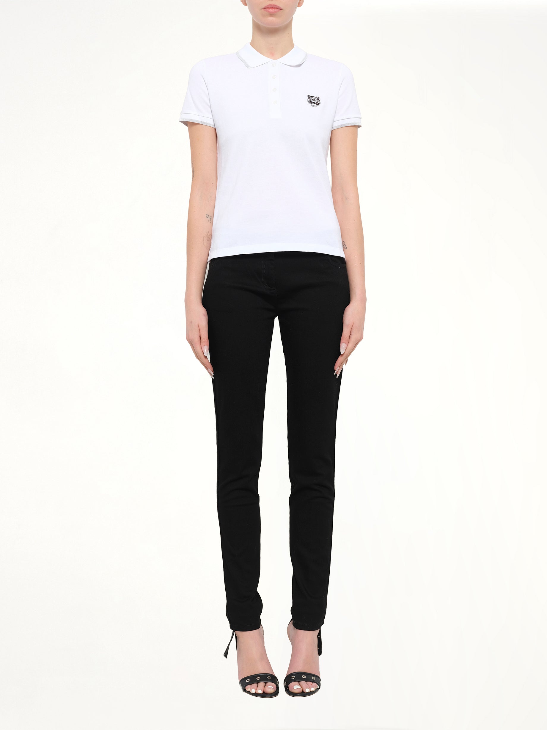Tiger Polo in White