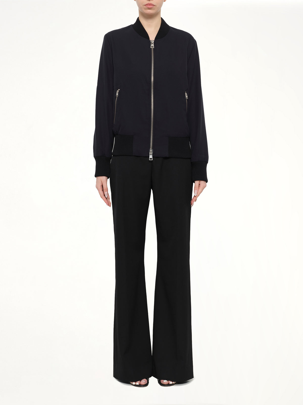 Zipped Teddy Jacket in Navy