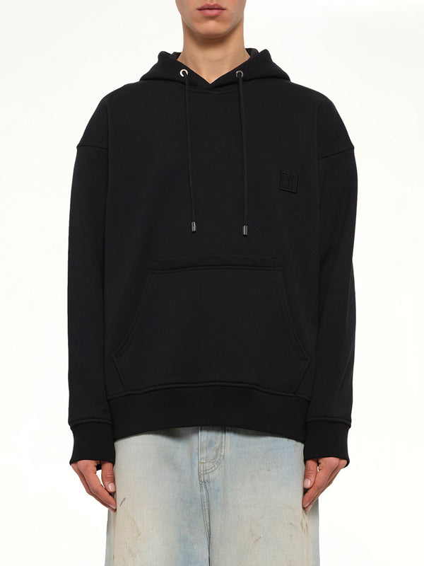 Flower Print Hoodie in Black