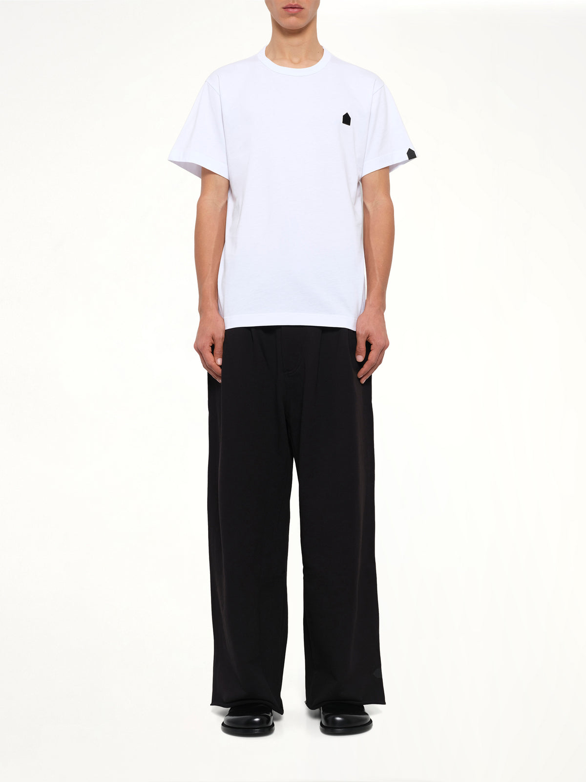 Football Back Print Shortsleeve Knit T-Shirt in White
