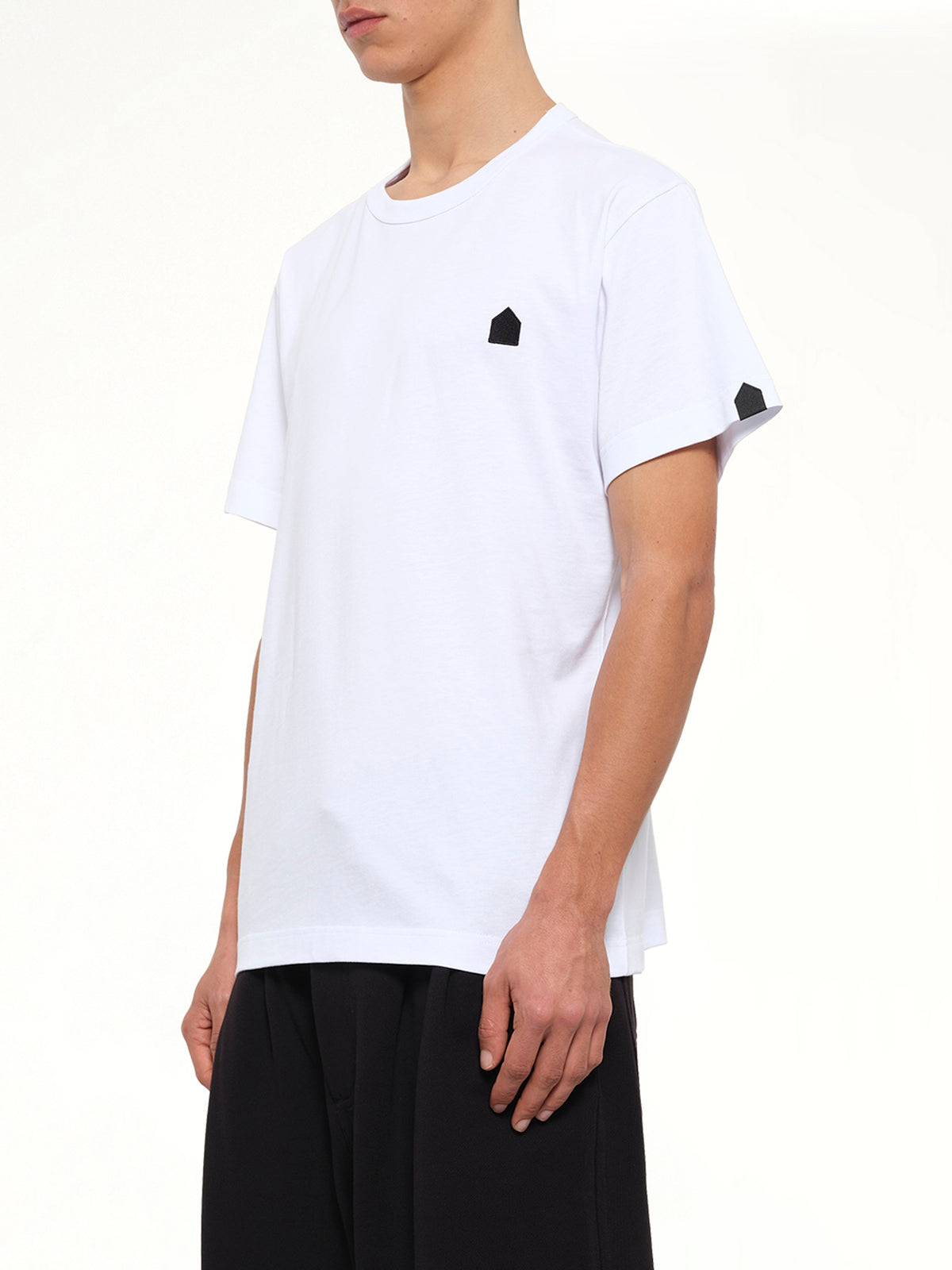 Football Back Print Shortsleeve Knit T-Shirt in White