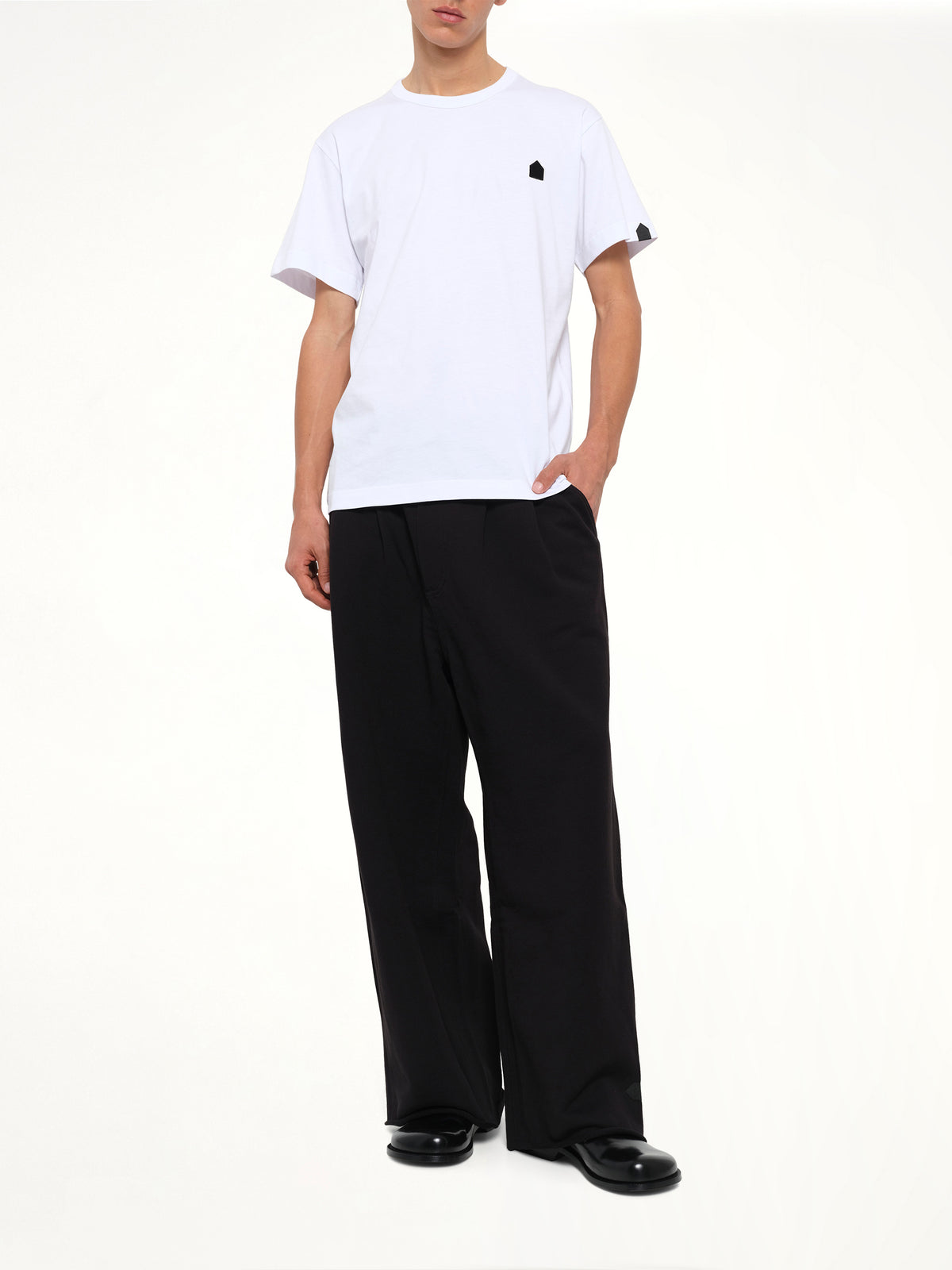 Football Back Print Shortsleeve Knit T-Shirt in White