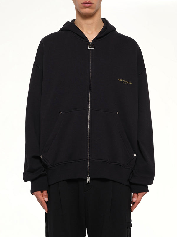 Forest Print Hoodie in Black