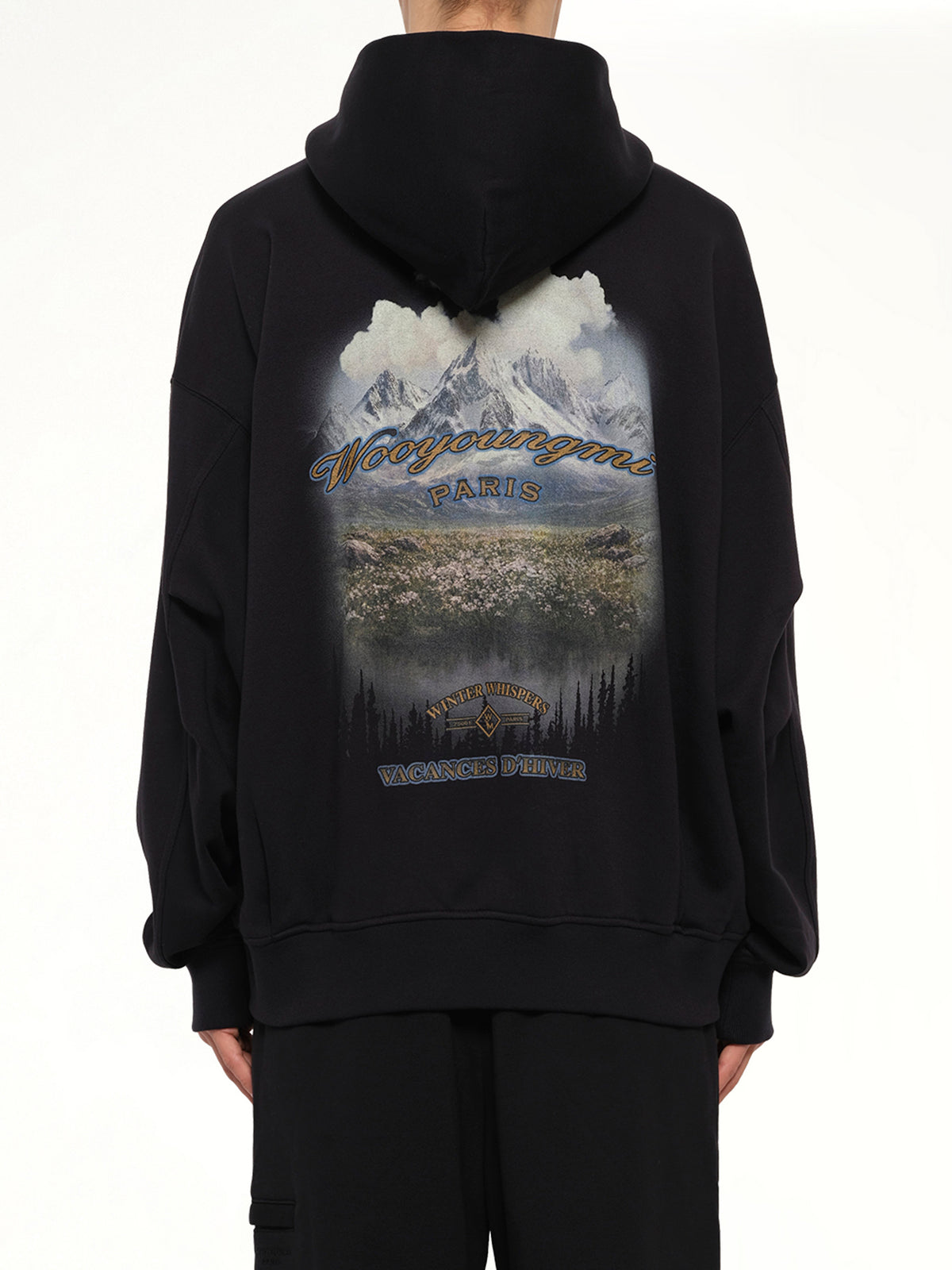 Forest Print Hoodie in Black