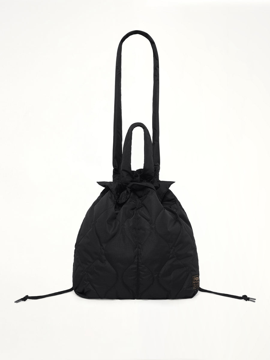 Military Down Helmet Shoulder Bag in Black