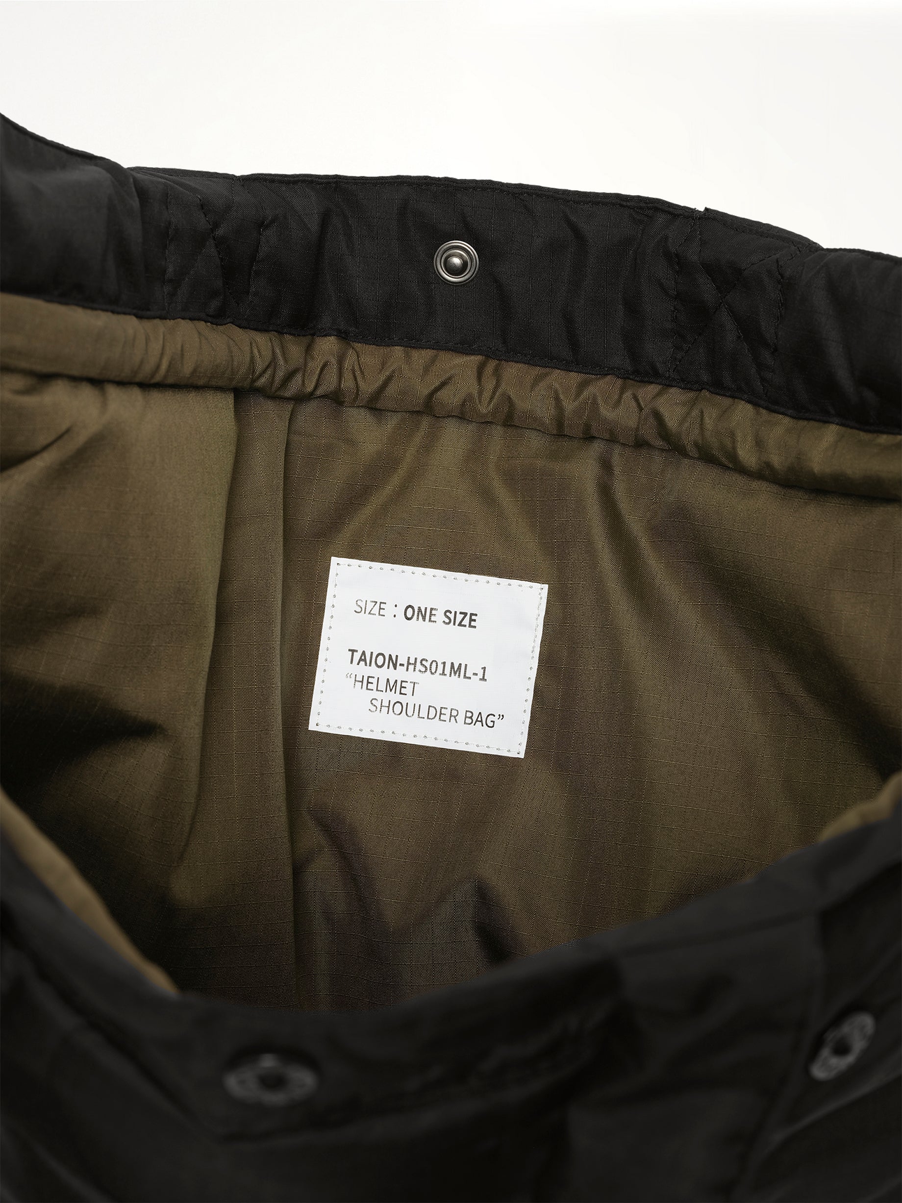 Military Down Helmet Shoulder Bag in Black